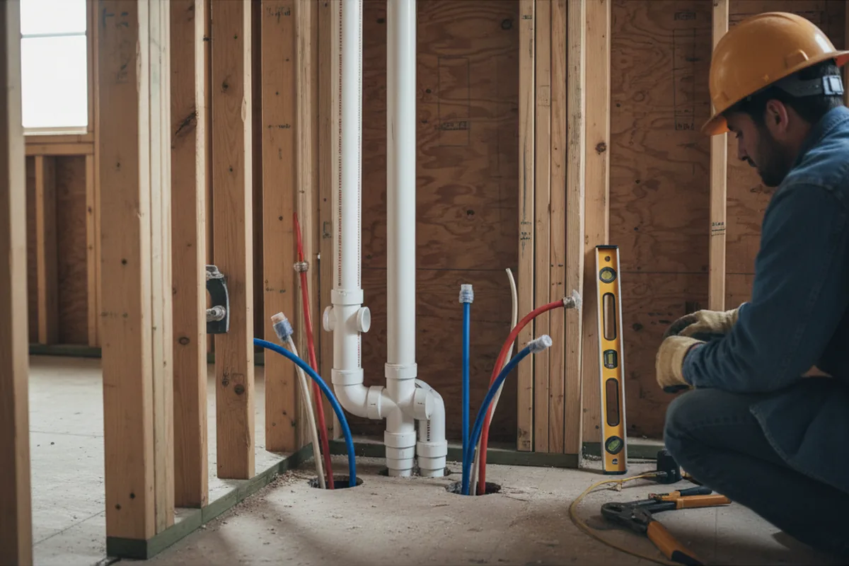 Drain and supply rough-in during Sump Pump Repair in Bend